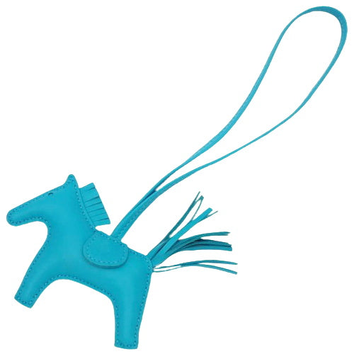 Rodeo Charm PM bag charm, horse motif, Anemone Blue Aztec, B-stamp.