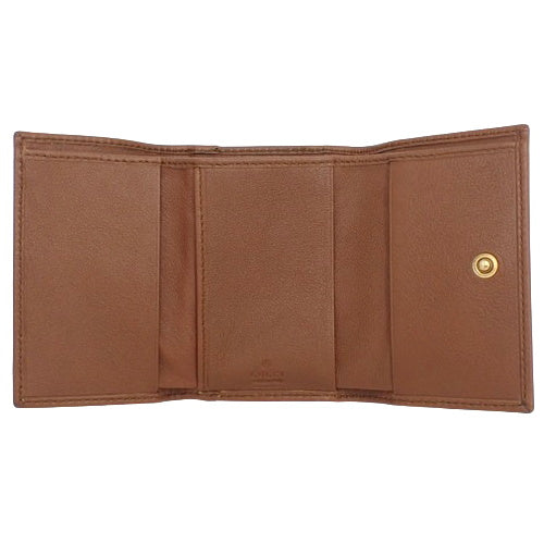 Diana Medium Wallet, Bamboo Mini Wallet, Tri-fold, Double G Leather, 658633