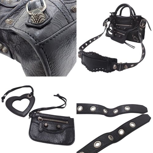 Neo Cagole XS Leather Bag, Black, 700940 - 2-way shoulder bag, can be worn as a shoulder bag or crossbody bag.