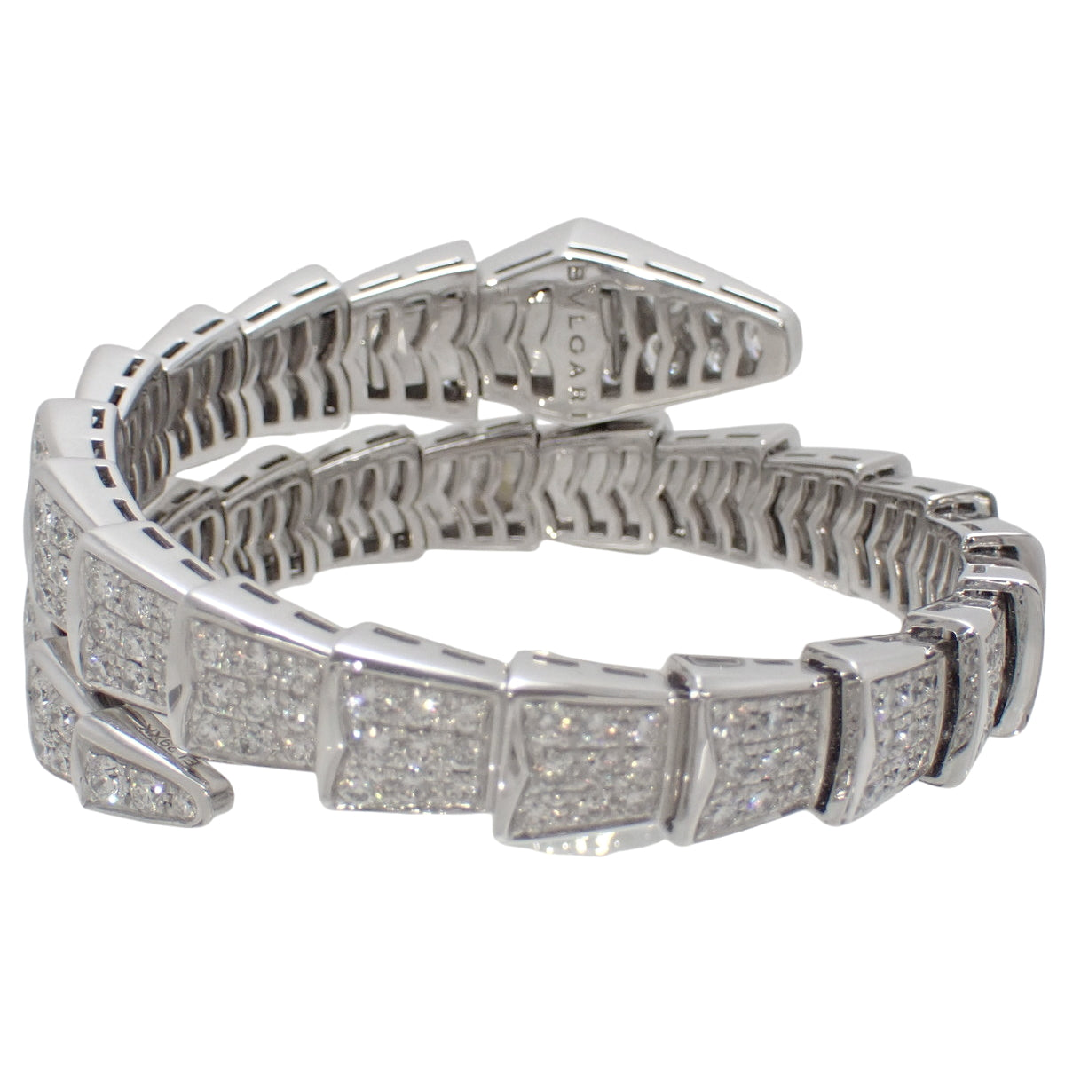 Viper Bracelet with Diamonds, 18K White Gold, WG, Accessory, Jewelry, Bangle, Snake, Pavé