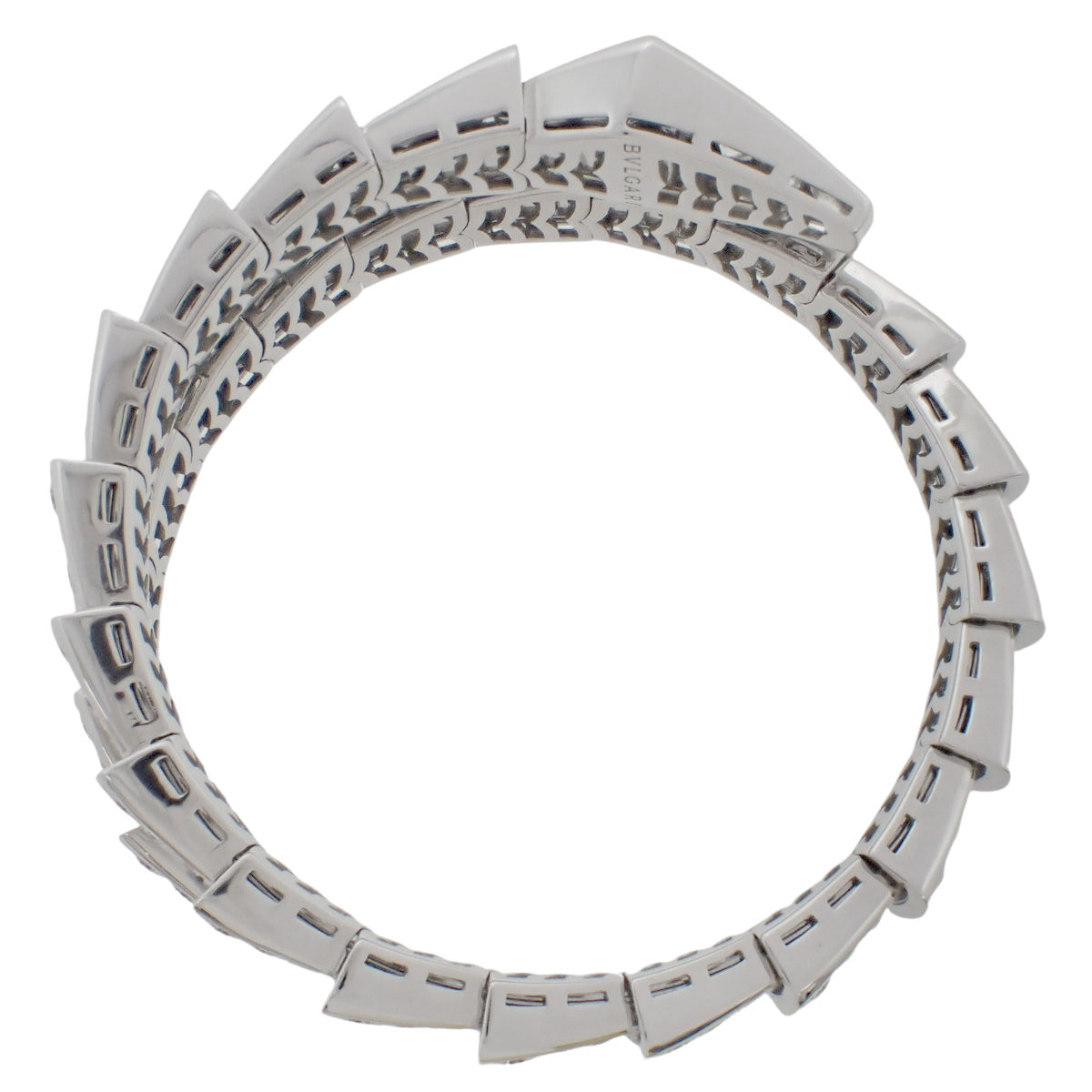 Viper Bracelet with Diamonds, 18K White Gold, WG, Accessory, Jewelry, Bangle, Snake, Pavé