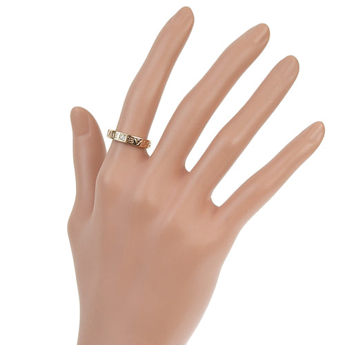 B.zero1 Double Logo Ring with Diamonds in 18K Pink Gold and PG
