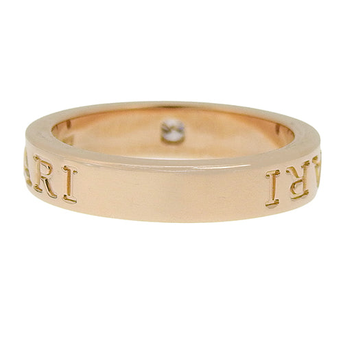 B.zero1 Double Logo Ring with Diamonds in 18K Pink Gold and PG