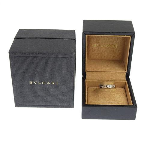 B.zero1 Double Logo Ring with Diamonds in 18K Pink Gold and PG