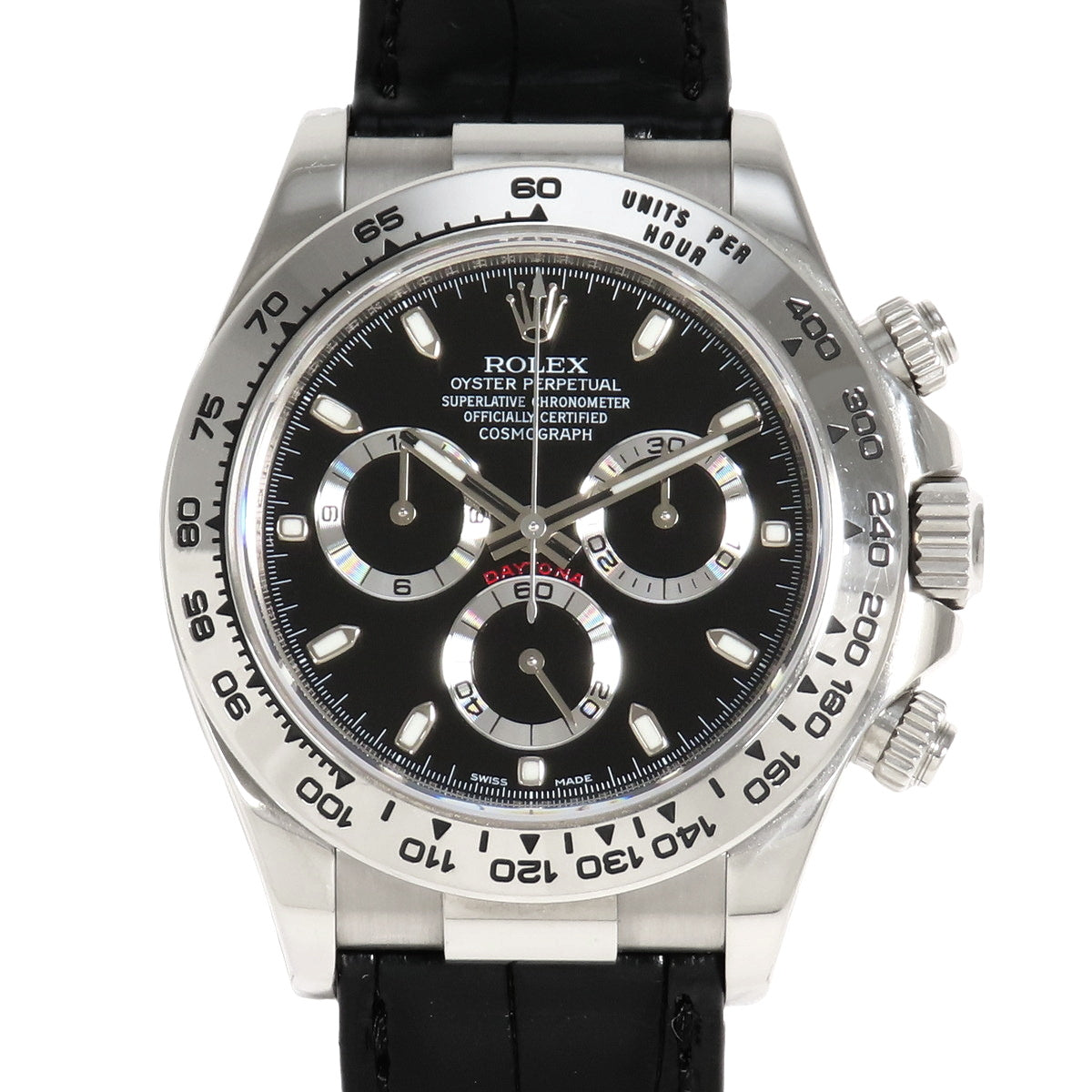 116519 Daytona 白金/皮革 随机编号 自动上链 黑色