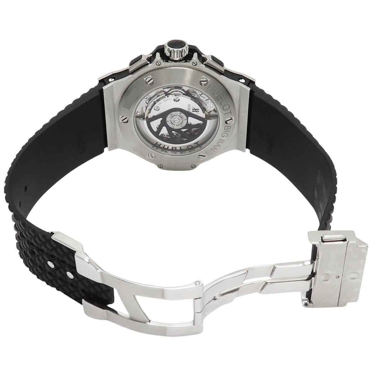 301.SX.130.RX.114 Big Bang Steel SS/Rubber Automatic Black Diamond Chronograph