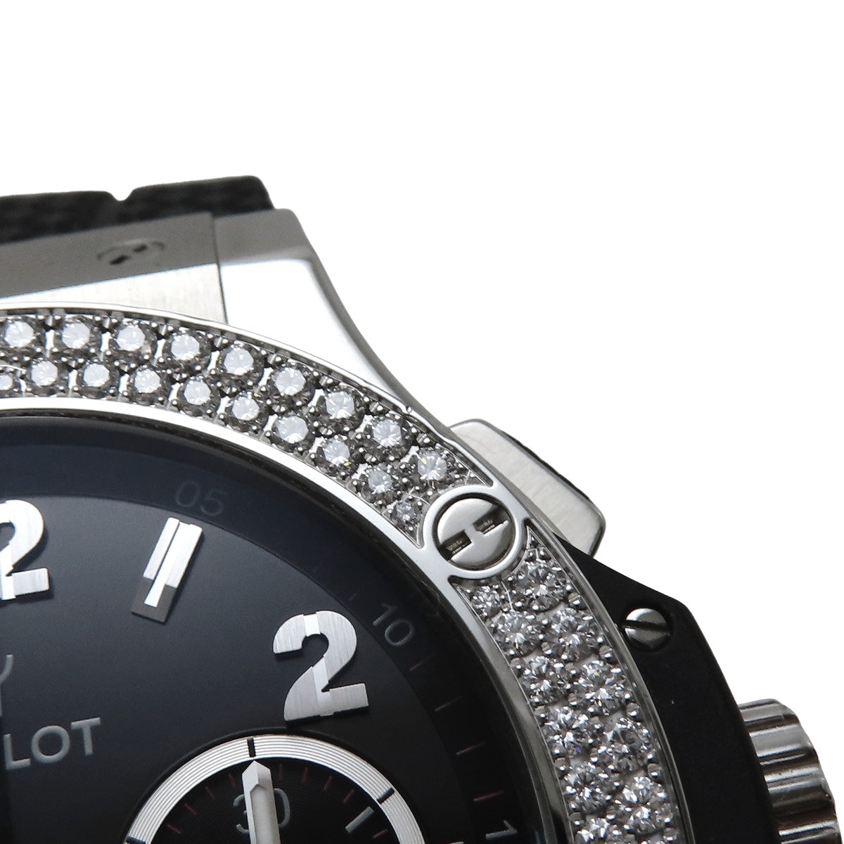 301.SX.130.RX.114 Big Bang Steel SS/Rubber Automatic Black Diamond Chronograph