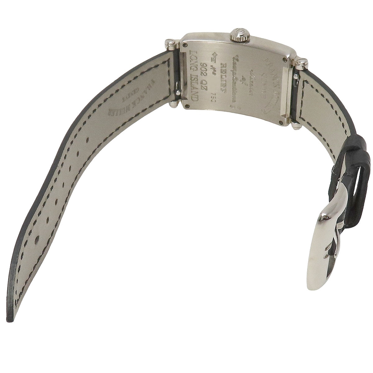 ロングアイランド 902QZ WG/革 シルバー クオーツ レディース