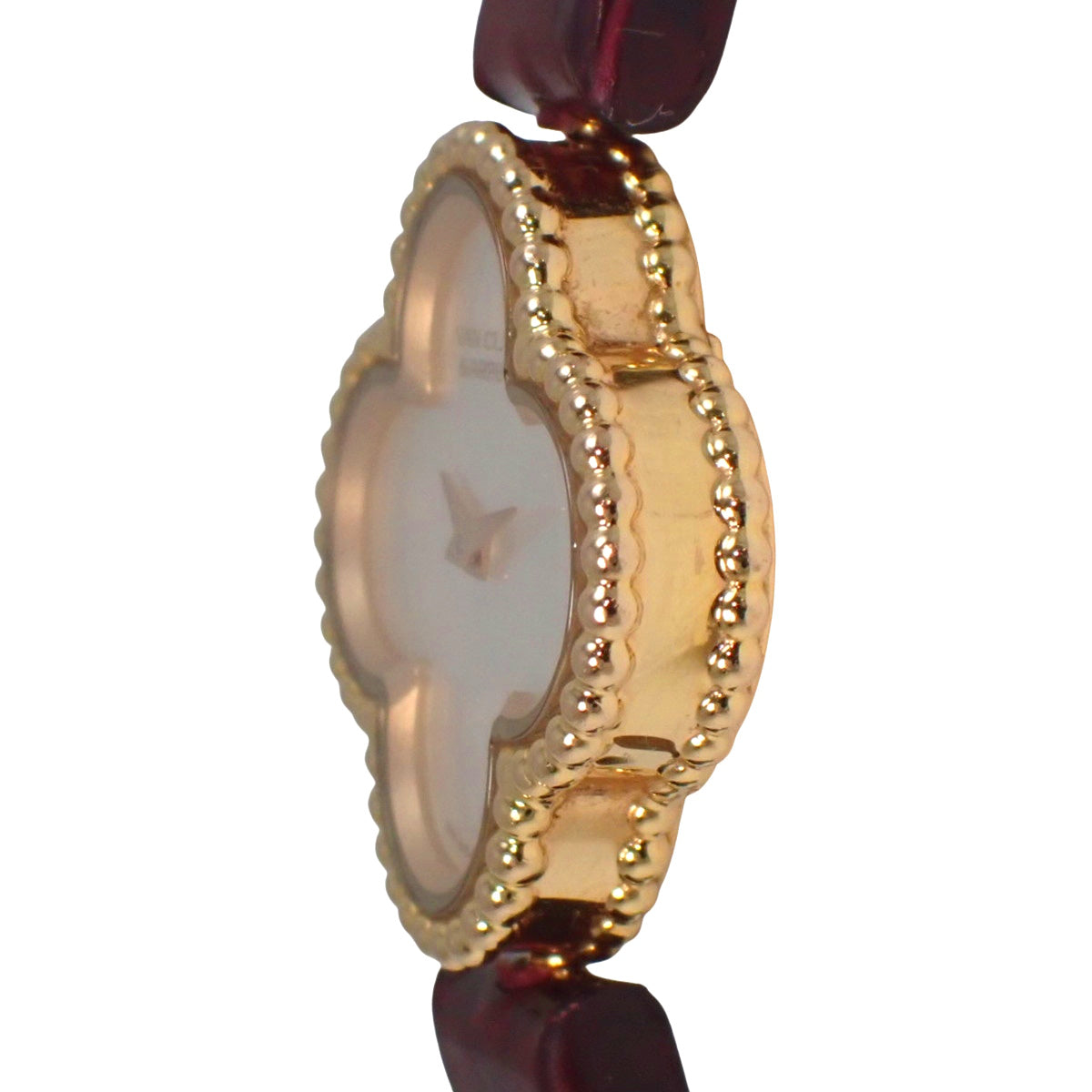 VCARO8SF00 甜美阿尔罕布拉腕表 18K玫瑰金/皮革 石英 白色