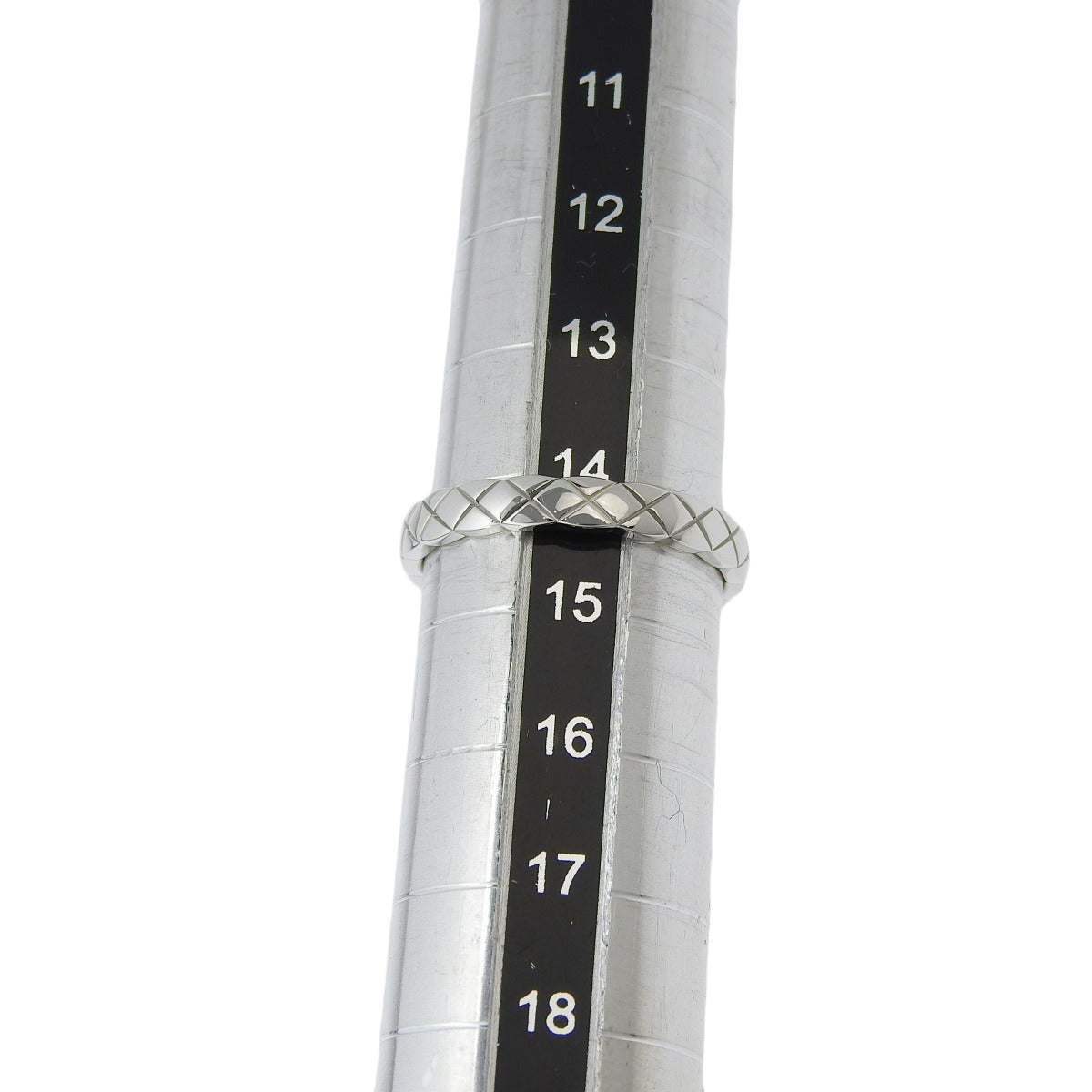 可可碎钻戒指 K18 白金 WG