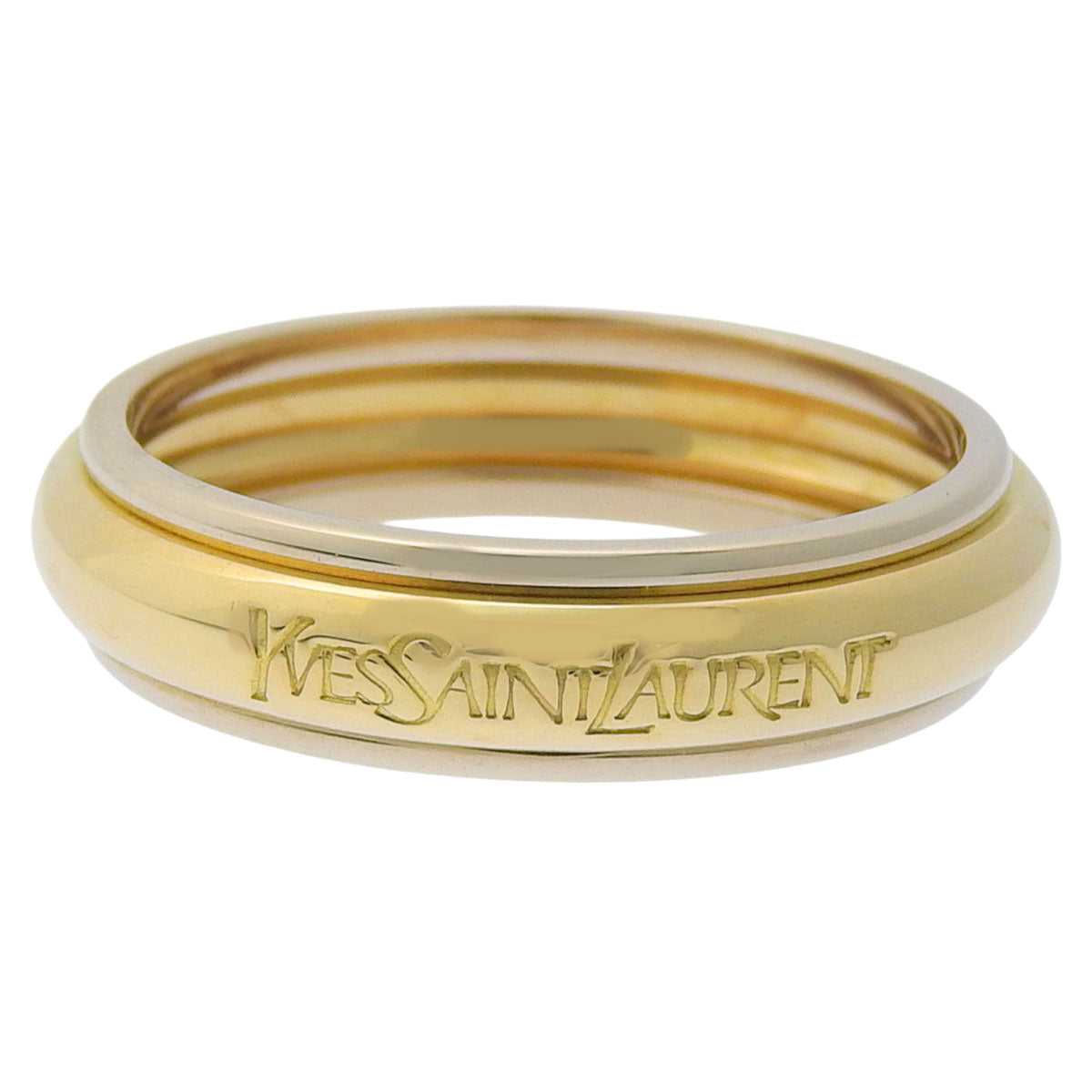 YSL ロゴリング K18 イエローゴールド YG K18 ホワイトゴールド WG