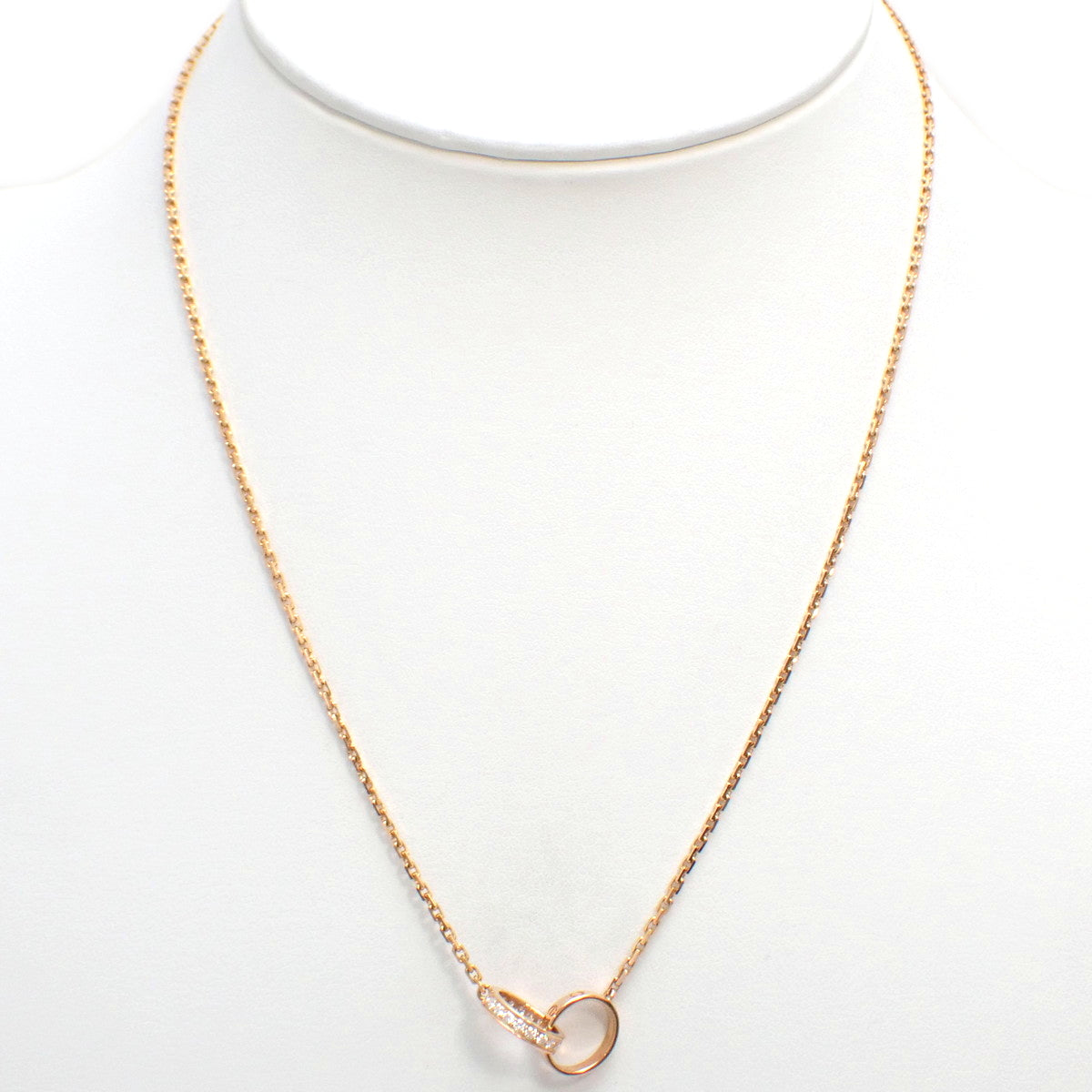 LOVE 项链 半密镶钻石 18K 玫瑰金 PG