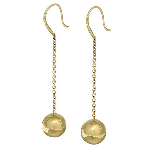 Ball hook earrings in 18K yellow gold (YG)