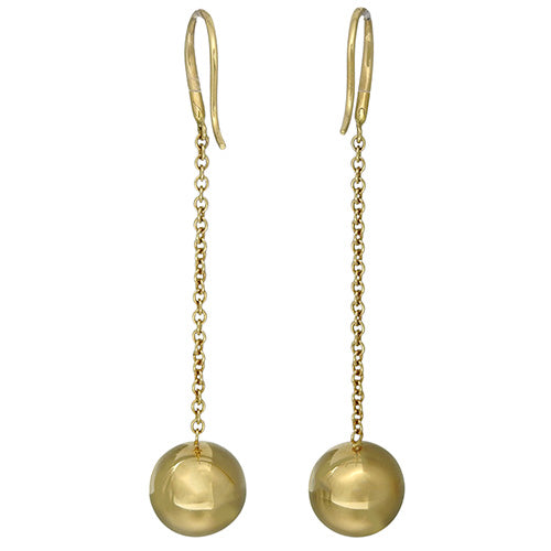 Ball hook earrings in 18K yellow gold (YG)