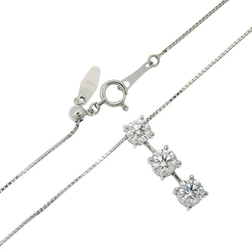 三排钻石项链 D0.323,0.367,0.374 Pt900 Pt850