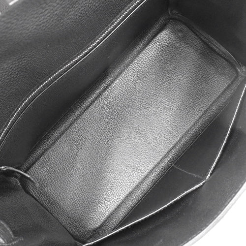 Kelly 28（内缝线）两用单肩包，Togo 皮革，钯金金属配件，X 印章