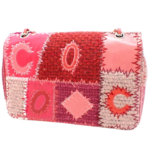 Coco Mark 链条单肩包 拼布单翻盖粗花呢皮革 A65468