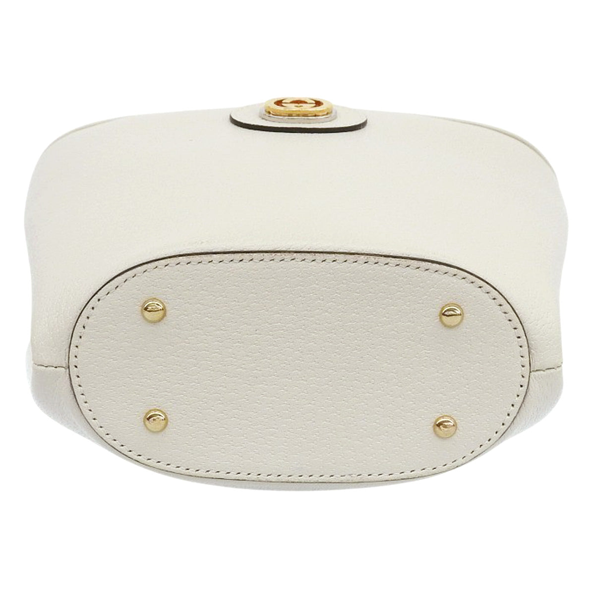 Bamboo 1947 水桶包，米白色皮革，616437，日本限定款，GG 互扣标志