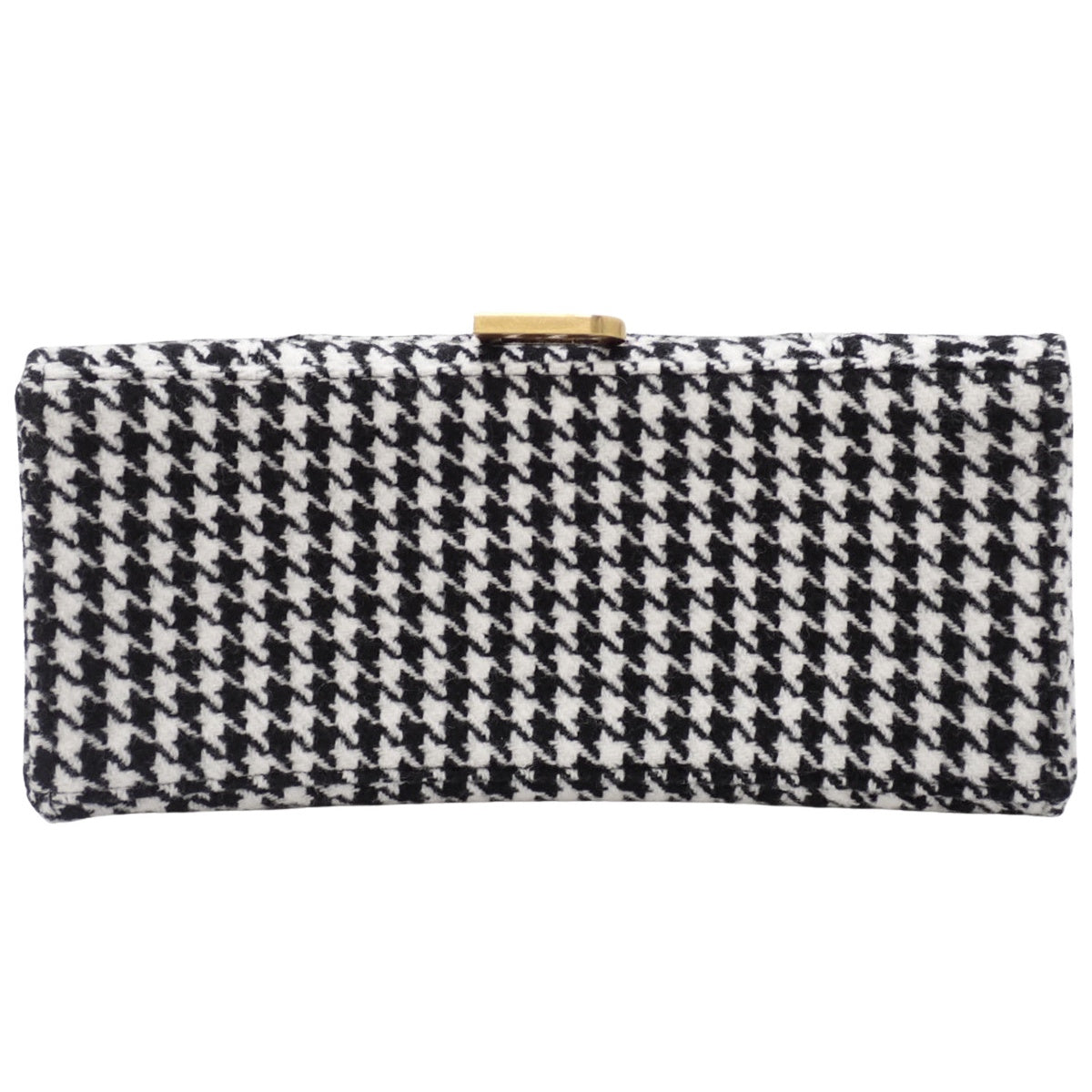 アワーグラス トップハンドル バッグ ツイード レザー ブラック ホワイト