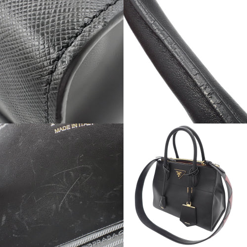 パラディグムバッグ サフィアーノレザー カーフ SAFFIANO+CITY CARF NERO/FUOCO 1BA103 2WAY ショルダーバッグ 肩掛け