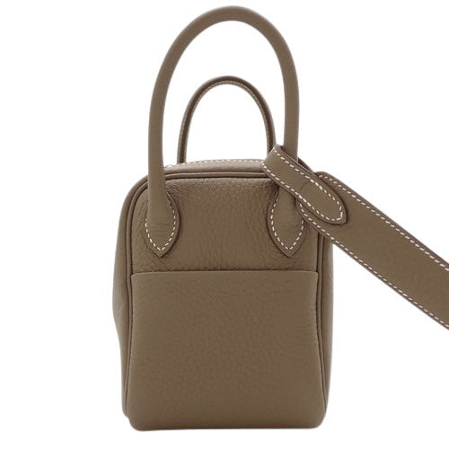 [Unused] Lindy 2 Mini Lindy Mini Taurillon Clemence Leather Palladium Hardware Etoupe/Etoupe K Stamp