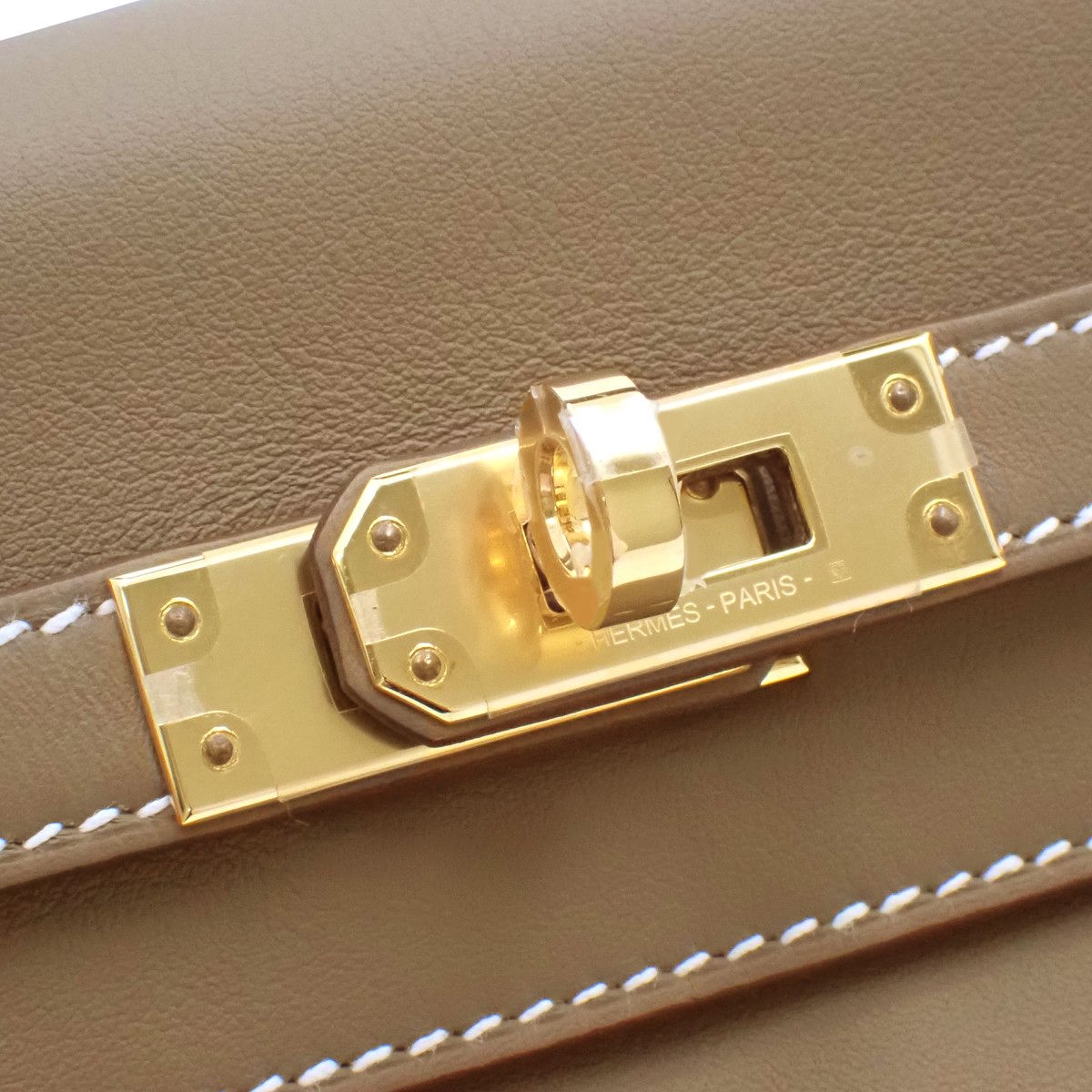 【未使用】ケリー25(内縫い) K刻印 スイフト エトープ/エトゥープ ゴールド金具