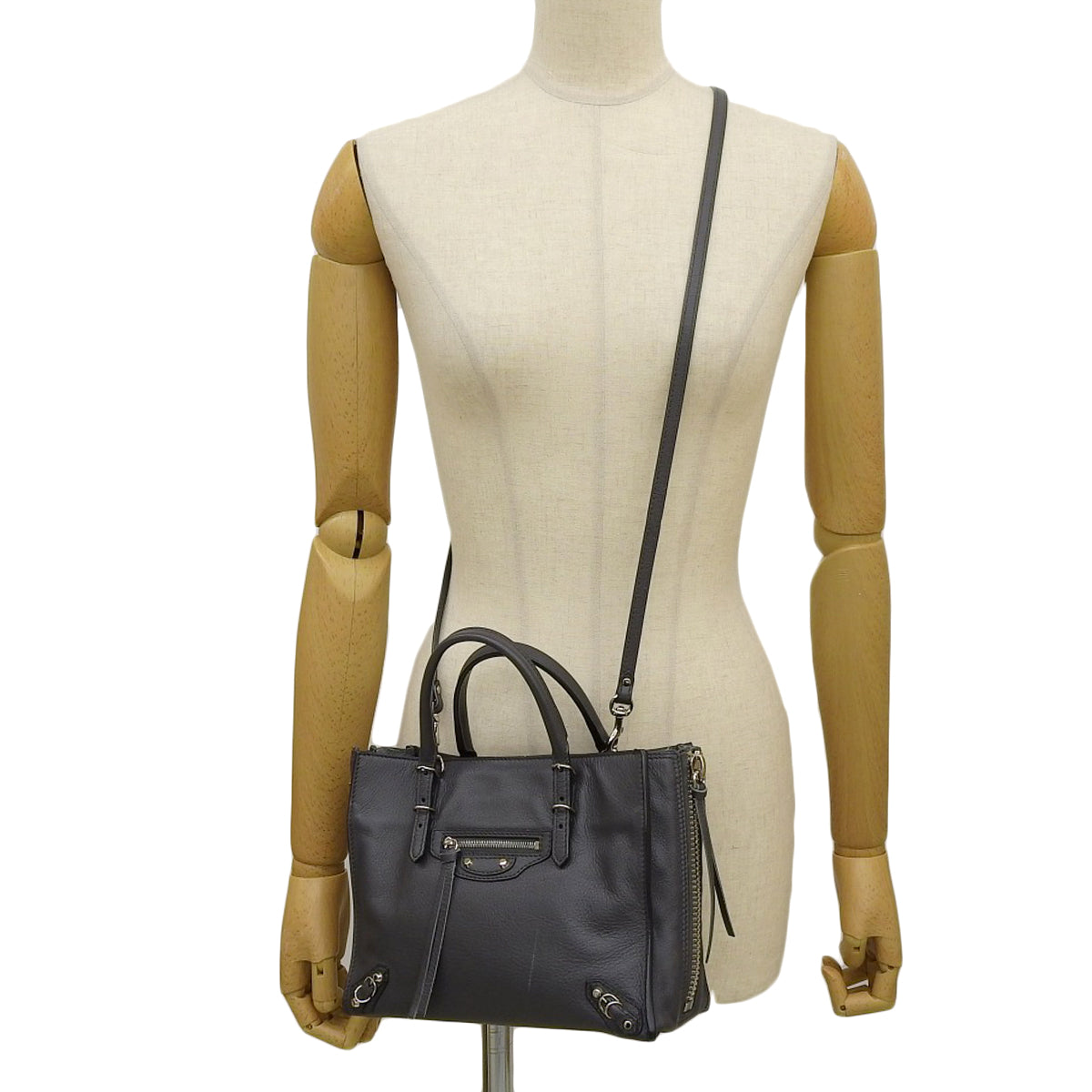 ペーパーミニ 2WAYハンドバッグ カーフ グレー 357333