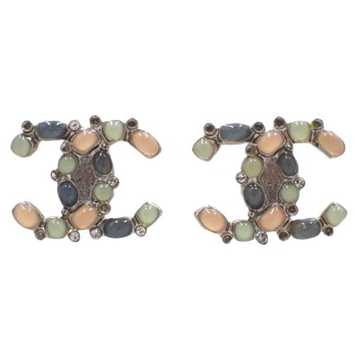 ココマーク カラーストーン ピアス メタル アクセサリー ジュエリー
