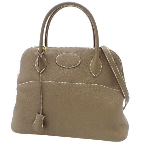 Bolide 31 2-Way Shoulder Bag in Taurillon Clemence Etoupe/Etoupe with Z Stamp