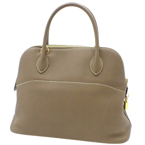 Bolide 31 2-Way Shoulder Bag in Taurillon Clemence Etoupe/Etoupe with Z Stamp