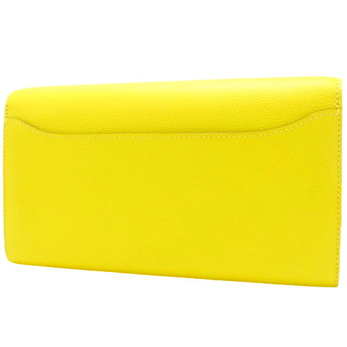 Constance Long To-Go 两用长款钱包单肩包，Evercolor 钯金金属配件，青柠色，B 字样