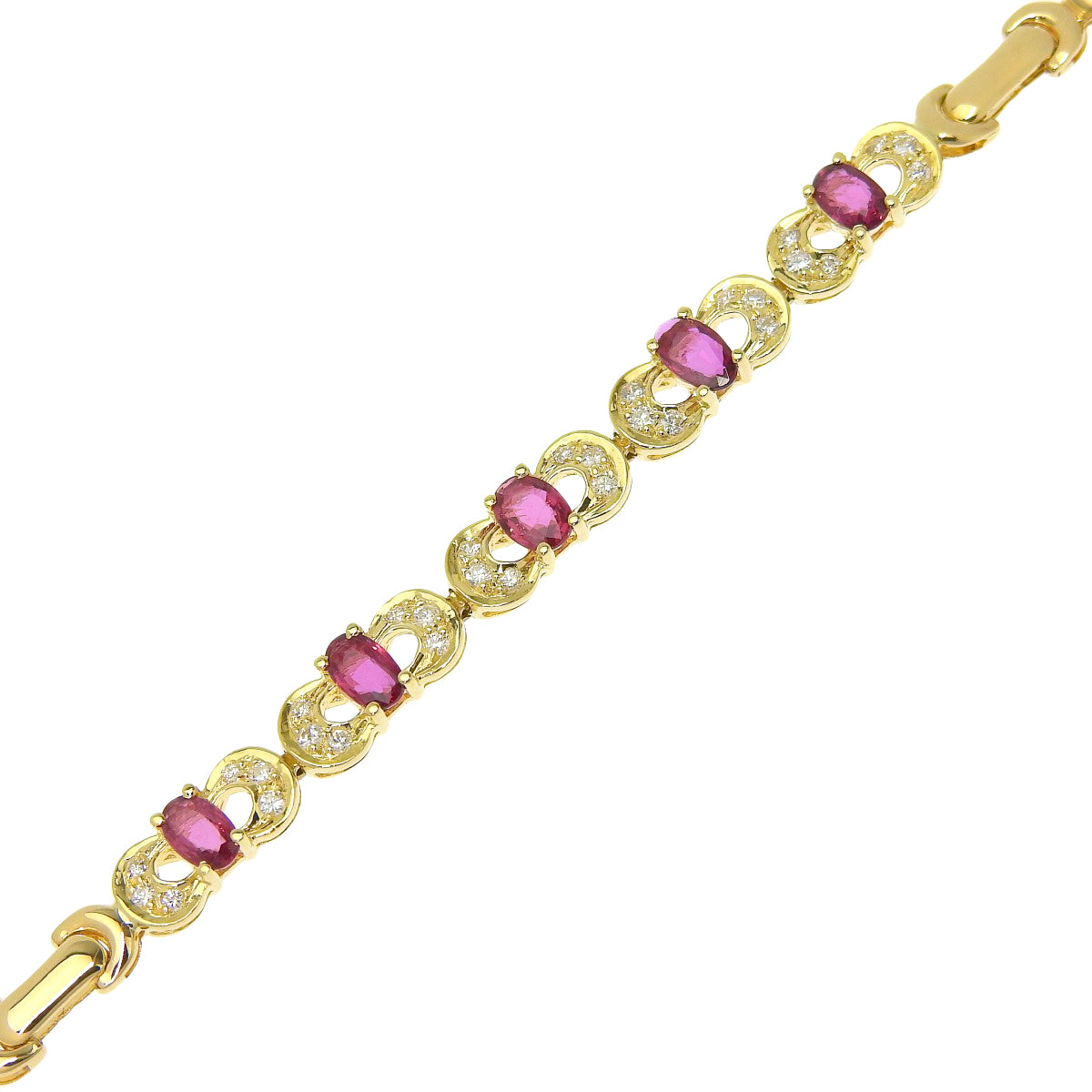 Ruby and Diamond Bracelet, 1.07 carats (rubies), 0.22 carats (diamonds), 18k yellow gold.