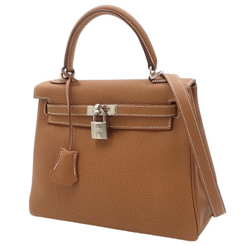 Kelly 25（内缝线）Togo，钯金配件，金色 D 形印章