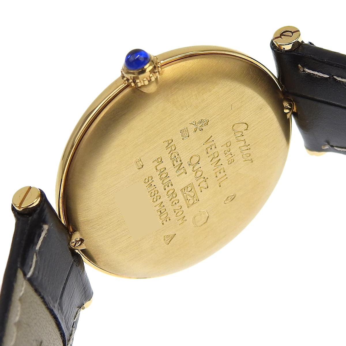 590003  Must de Cartier Vendôme LM 皮革/镀金 石英 黄色