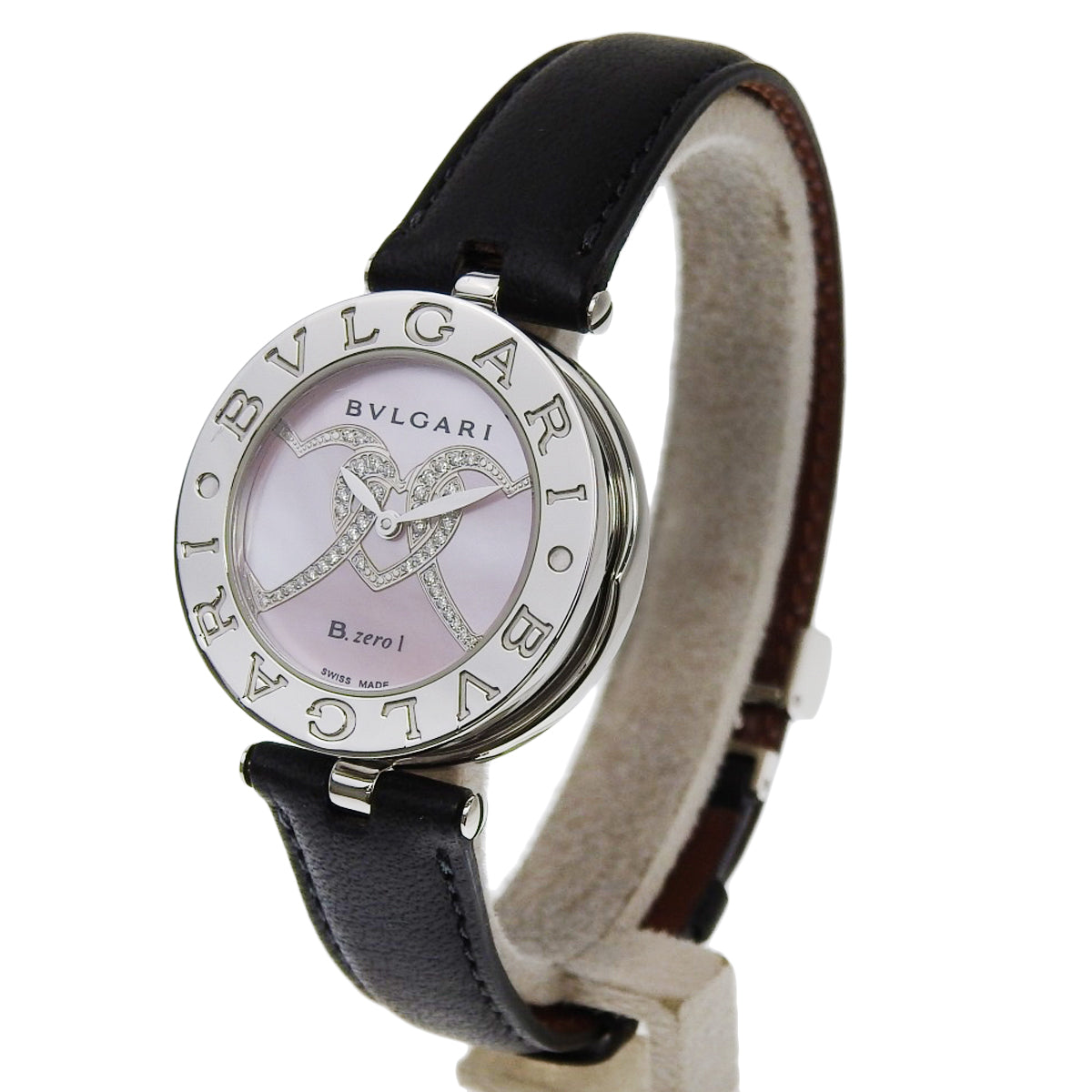 BZ30S ビーゼロワン レザー×SS クオーツ ピンク シェル