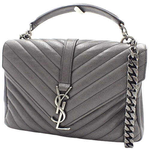 カレッジ チェーンショルダーバッグ YSL Vステッチ レザー