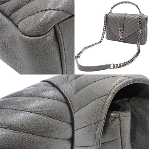 カレッジ チェーンショルダーバッグ YSL Vステッチ レザー
