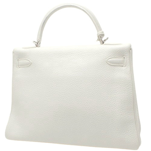 Kelly 32 (inner stitching) Taurillon Clemence leather with palladium hardware and Q stamp