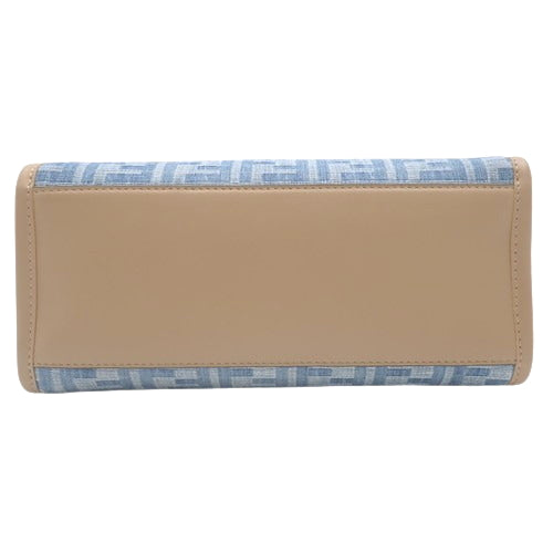 Zucca Sunshine Small Tote Bag in Denim and Calfskin, 8BH394AS3FF1PLM