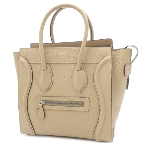 Luggage Micro Shopper in Drummed Calfskin, Dune, 167793DRU.03UN