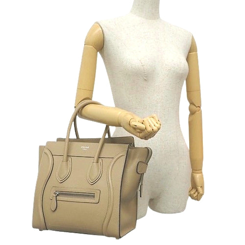 Luggage Micro Shopper in Drummed Calfskin, Dune, 167793DRU.03UN