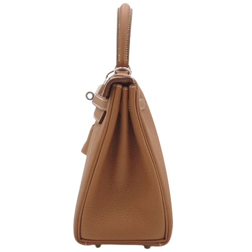 [新品] Kelly 25 (内缝) Togo 钯金五金 金色 K 印章