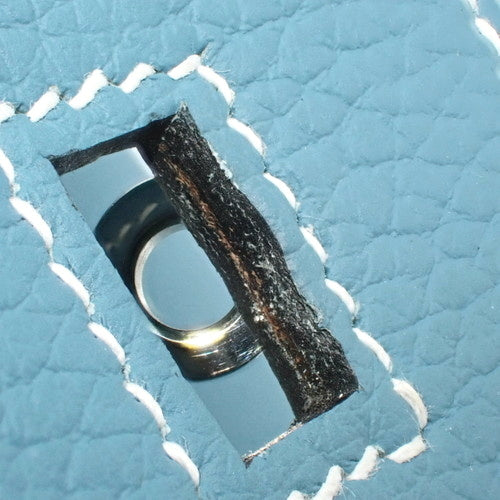 バーキン35 トリヨンクレマンス パラジウム金具 ブルージーン シルバー金具 □N刻印