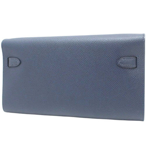 Kelly To Go Wallet, Epsom leather, palladium hardware, blue sapphire, W stamp