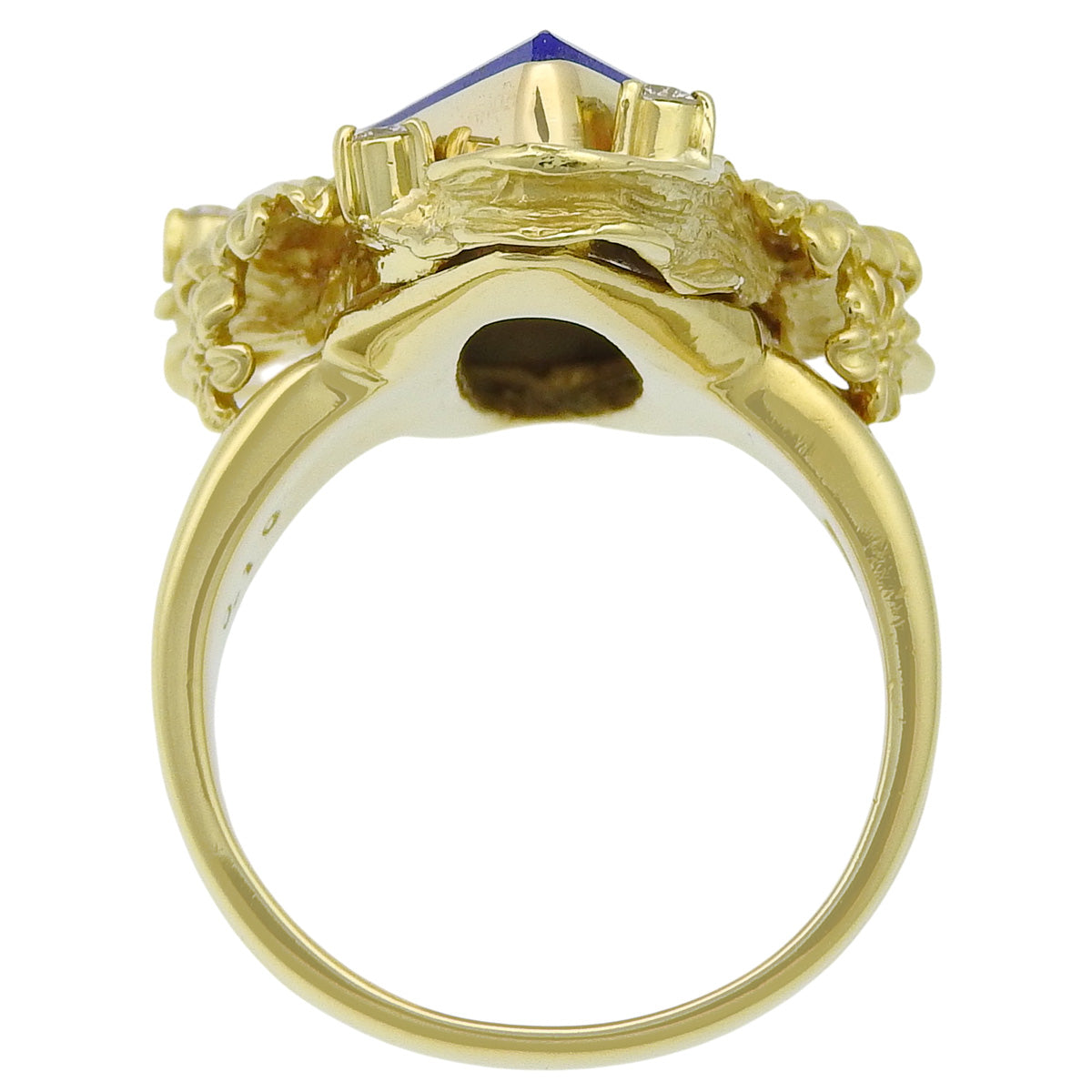 三角形青金石钻石戒指 青金石/钻石 LP/D0.10 K18 黄金 YG