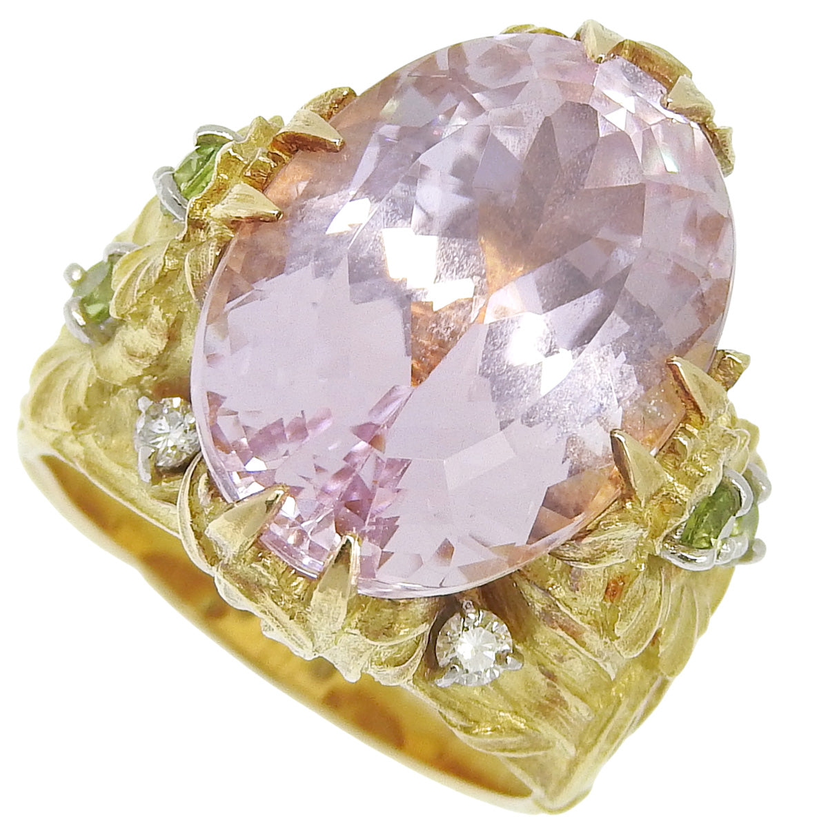 孔赛石钻石戒指 KZ16.23/D0.13 K18 黄金 YG Pt900 铂金