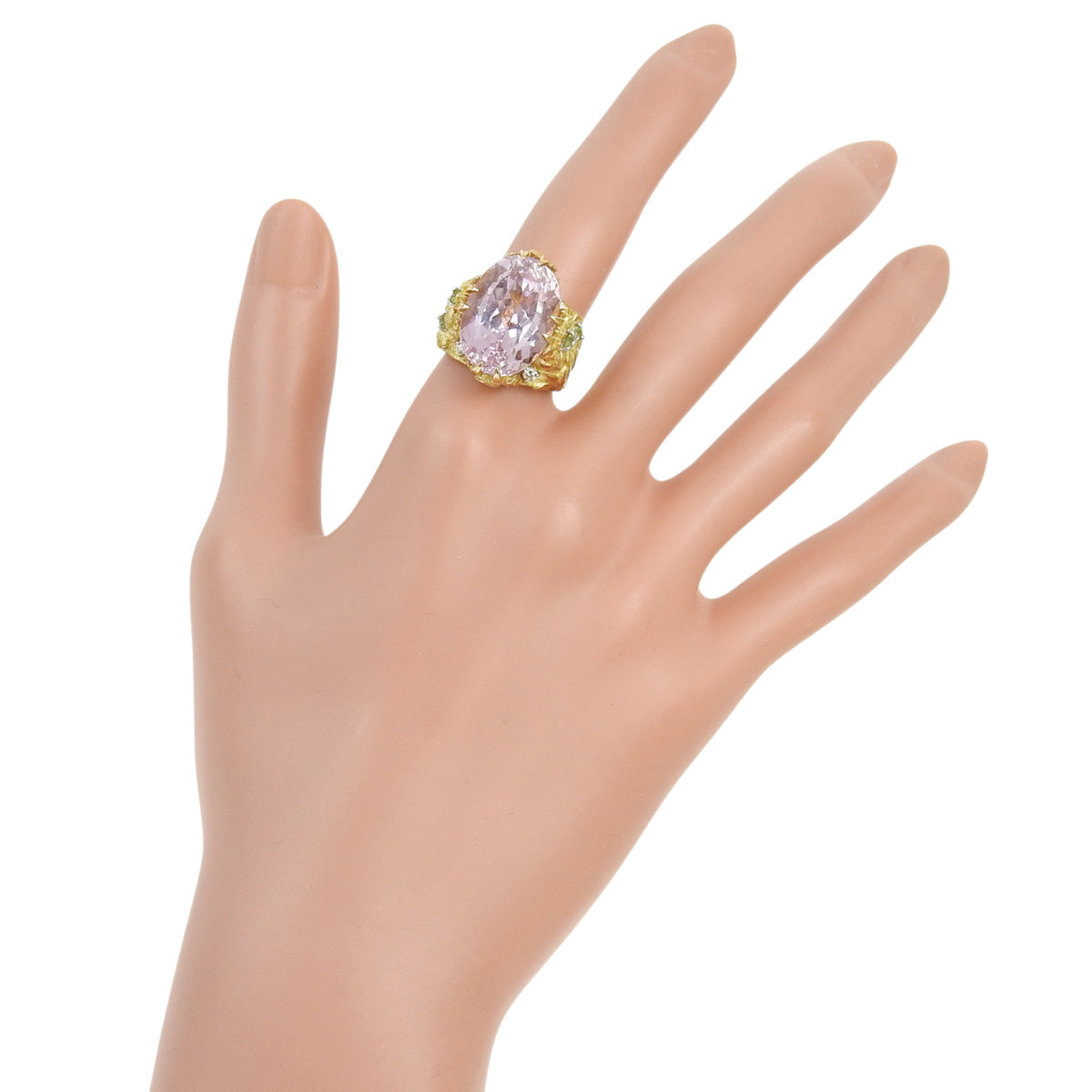 クンツァイト ダイヤ リング KZ16.23/D0.13 K18 イエローゴールド YG Pt900プラチナ