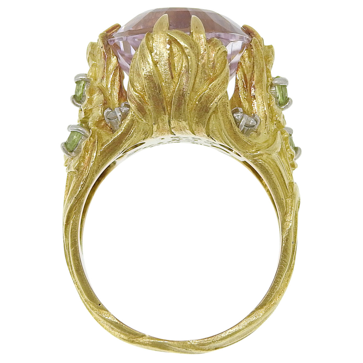 クンツァイト ダイヤ リング KZ16.23/D0.13 K18 イエローゴールド YG Pt900プラチナ