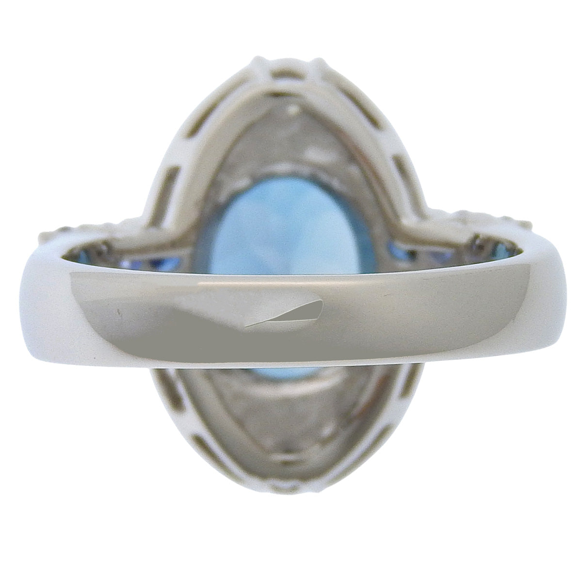 Blue Topaz and Diamond Ring, BT4.40/D0.39, Pt900 Platinum