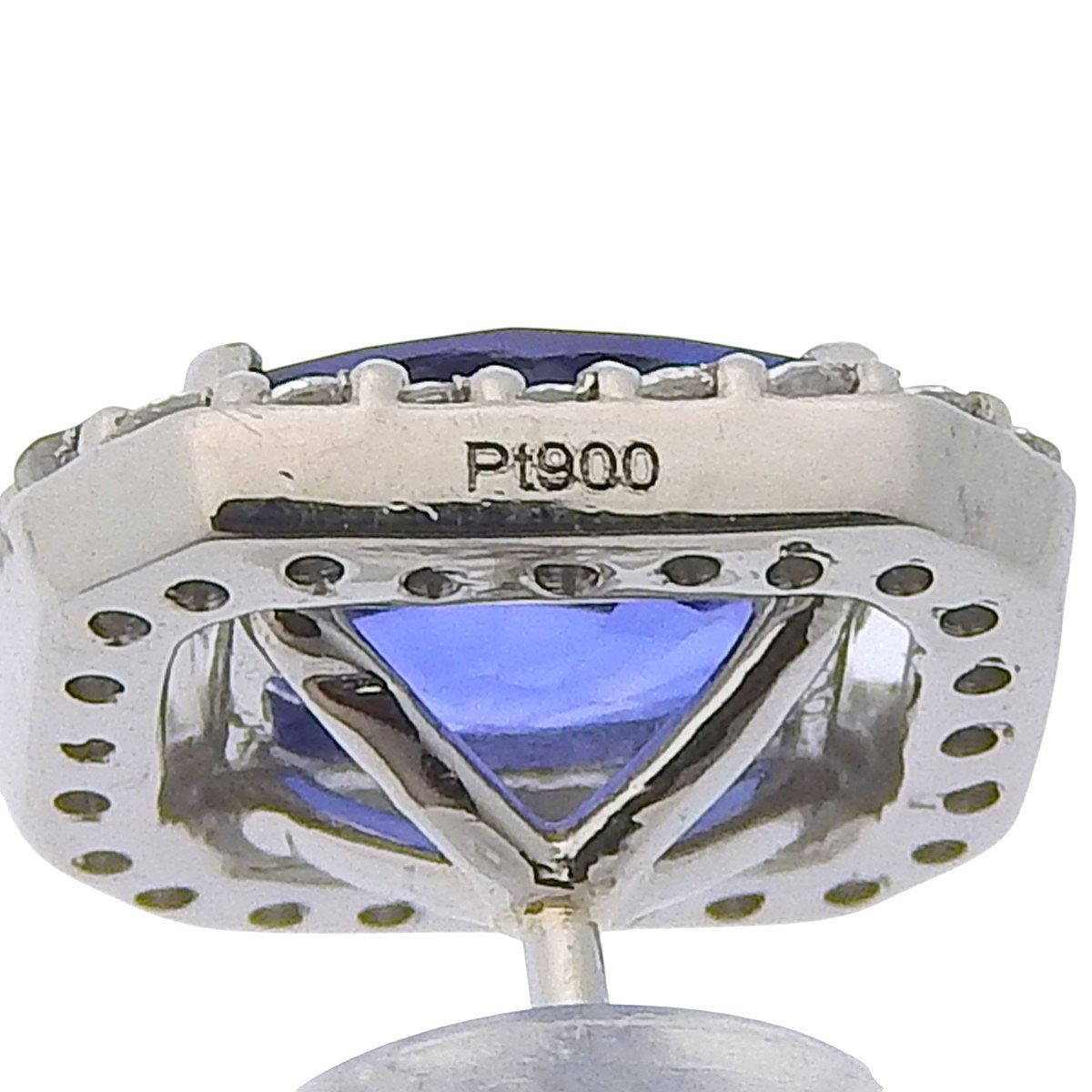 Sapphire and Diamond Earrings S0.80,0.80/D0.22,0.22 Pt900 Platinum